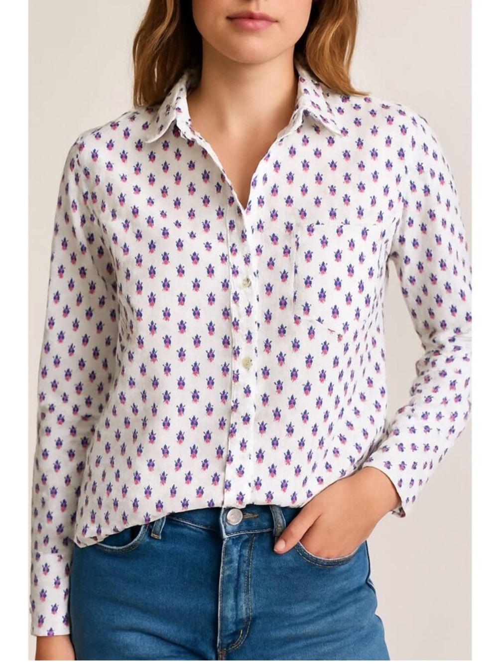 Frank & Eileen Barry Pineapple Button Up Shirt Size S
